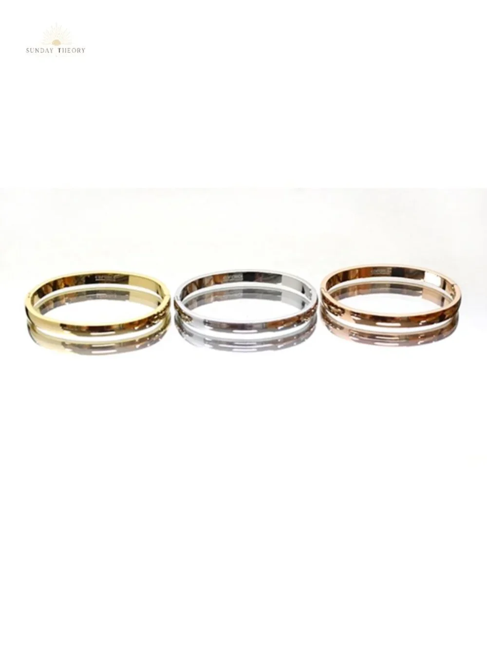 Women's Oval Hinged Bangle Bracelet, 316L Stainless Steel, Hypoallergenic